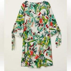 H&M Tie Sleeve butterfly Dress Floral Size 2